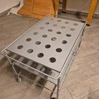 Carrello con ruote in acciaio