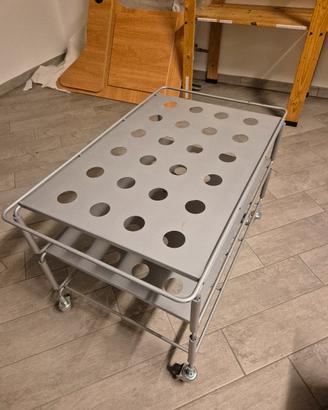 Carrello con ruote in acciaio