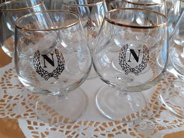 Calici Napoleon bordo oro vintage 11 pz mai usati