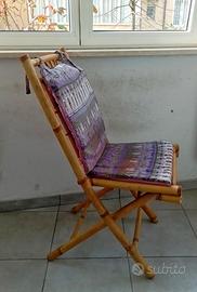 Sedia pieghevole in bambù 