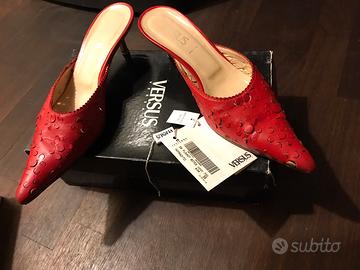 VERSUS sabot pelle rossa traforo laser n 39