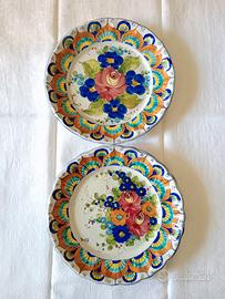 coppia  piatti da parete vintage in ceramica 