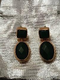 Orecchini Etrusco oro e verde nichel free