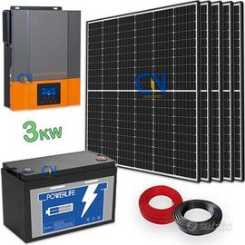 Impianto fotovoltaico 3 KW con accumulo da 3 kw li