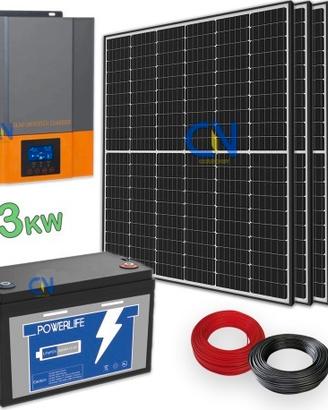 Impianto fotovoltaico 3 KW con accumulo da 3 kw li