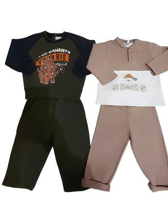 Set di due tute in cotone garzato