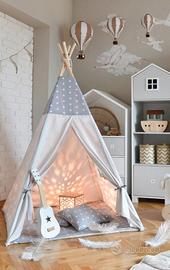 Tenda indiana per bambini con tappetino e cuscini