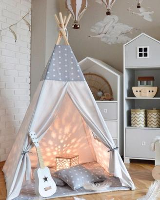 Tenda indiana per bambini con tappetino e cuscini