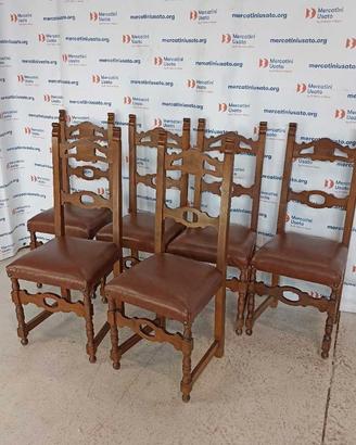 6 Sedie Rustiche in stile