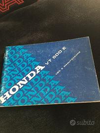 Vt500E libretto uso manutenzione moto Honda,