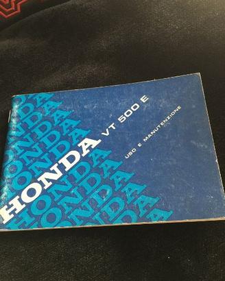 Vt500E libretto uso manutenzione moto Honda,