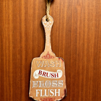 Targa bagno in legno stile vintage