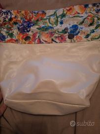 interno borsa o bag bianco con parte floreale