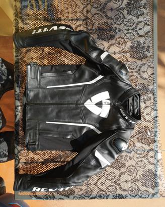 giacca moto 48 rev'it uomo in pelle 