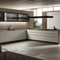 Cucina Penisola Angolo, 2 Colonne + Tavolo Snack