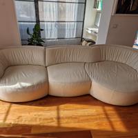 Divano Natuzzi Deep in pelle bianca nuovo