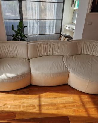 Divano Natuzzi Deep in pelle bianca nuovo