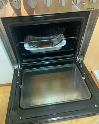 Cucina Jollynox inox – 4 fuochi a gas con forno