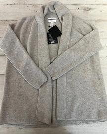 Cardigan Aperto 100% puro cashmere M Grigio 