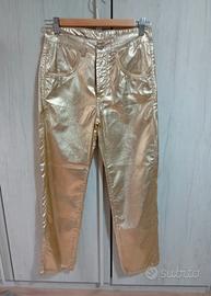 Goldenpoint pantaloni oro tg. XS nuovi