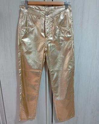 Goldenpoint pantaloni oro tg. XS nuovi