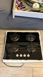 Piano cottura in vetro nero indesit 4 fornelli a g