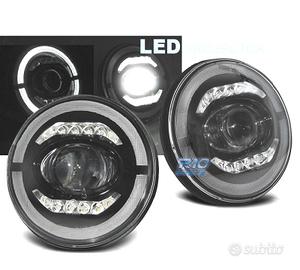 FARI JEEP WRANGLER 96-18 ANGEL EYES FULL LED NERO