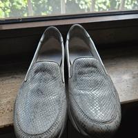 hogan mocassino pitonato argento