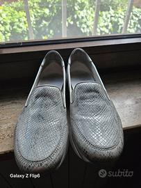 hogan mocassino pitonato argento