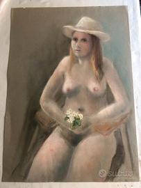 D'ALESSANDRO RINA, DONNA NUDA CON CAPPELLO