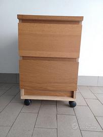 comodino MALM ikea con ruote