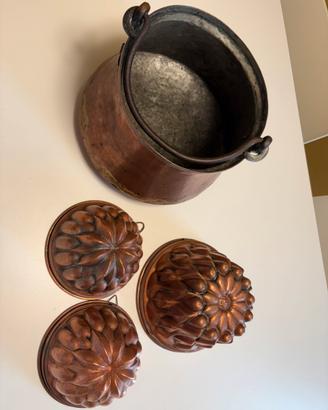 Set paiolo in rame + stampi