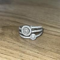 Anello in oro bianco 18 carati con diamanti da 0,9