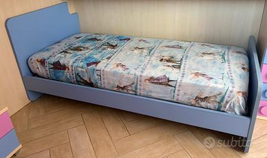 LETTO SINGOLO + RETE A DOGHE IN LEGNO