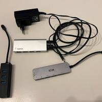 Lotto 3 Hub USB-C (Belkin + ICZI hdmi + Hub vga)