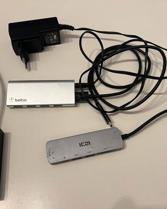 Lotto 3 Hub USB-C (Belkin + ICZI hdmi + Hub vga)