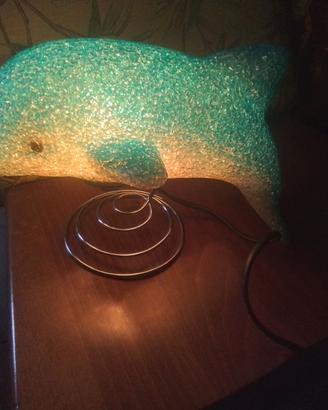 2 LAMPADE VINTAGE DELFINO E PESCE NUOVE ANNI 80
