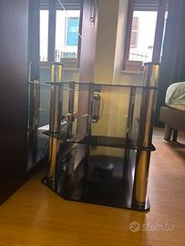 Mobile porta TV in vetro nero