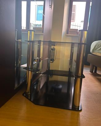 Mobile porta TV in vetro nero