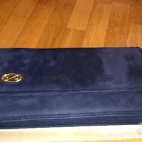 Pochette di camoscio blu scuro vintage 