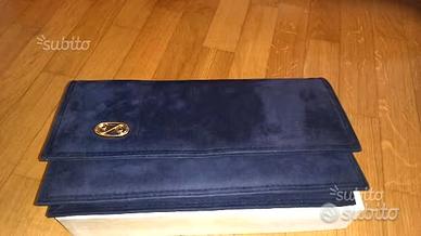 Pochette di camoscio blu scuro vintage 