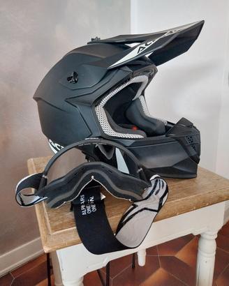 Casco moto  Acerbis  TG S e maschera Alpinestars