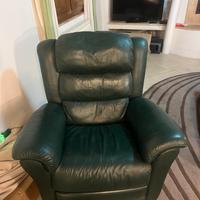 Poltrona in pelle verde