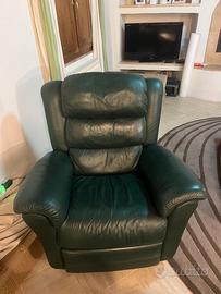 Poltrona in pelle verde