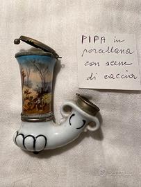 Pipa porcellana scena di caccia