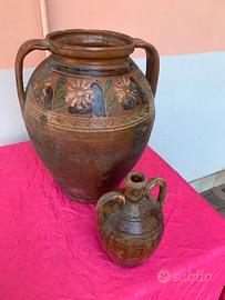 Vaso antico o ziru o anfora dipinto a mano