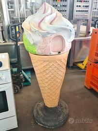 cestino decorativo a cono gelato usato