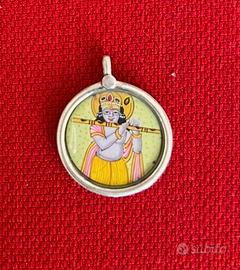Ciondolo indiano Krishna in argento 925