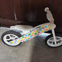 Bicicletta senza pedali in legno a pois 3-6 anni