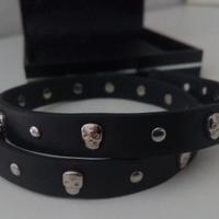 NUOVO bracciale teschi, unisex 2Jewels vera pelle